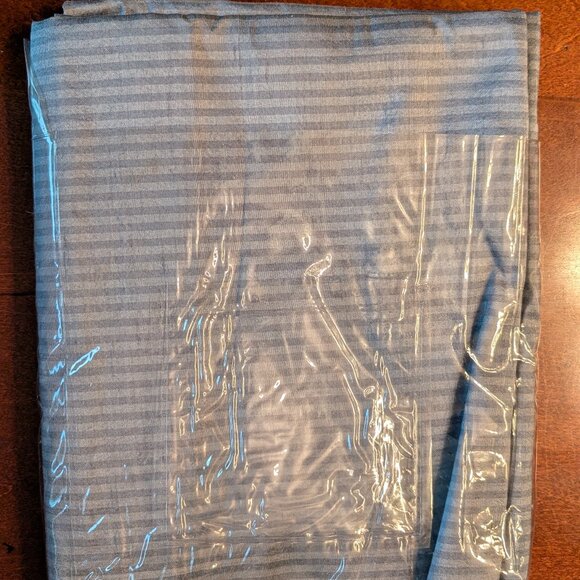 NWOT Restoration Hardware Striped Thai Silk Drapery 50 x 84 Marine Blue Stripe - Picture 3 of 4